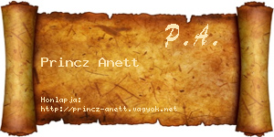 Princz Anett névjegykártya